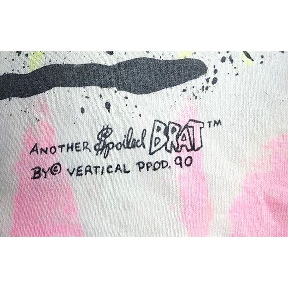 Vintage Signal Mega Tee Cropped Tie Dye Shirt Women's Neon Pink Yellow Crazy 90s - Picture 3 of 10